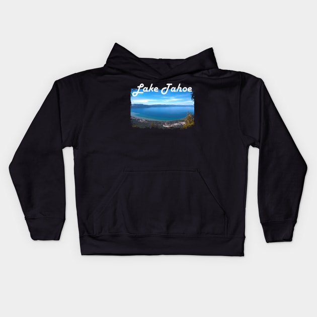 Lake Tahoe Panorama Distressed Kids Hoodie by BraaiNinja